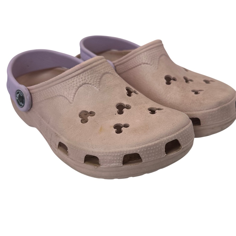 Crocs Disney Mickey Mouse Clogs Peach Lavender Kids Slip On Shoes